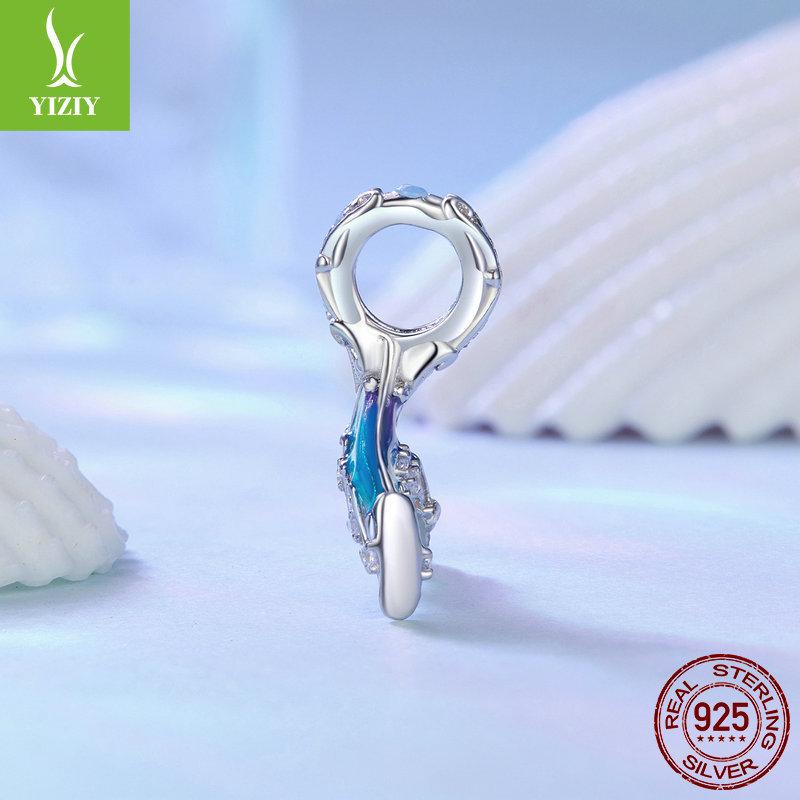 Gradvis Förändring Droppande Olja Man Fisksvans Gör-det-själv Armband Pärlstav, Dröm Havsvind S925 Silver Hänge Tillbehör