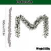 Flocked PE Christmas Garland Vine Stair Railing Door Wreath Decor US Style Holiday Home Decoration