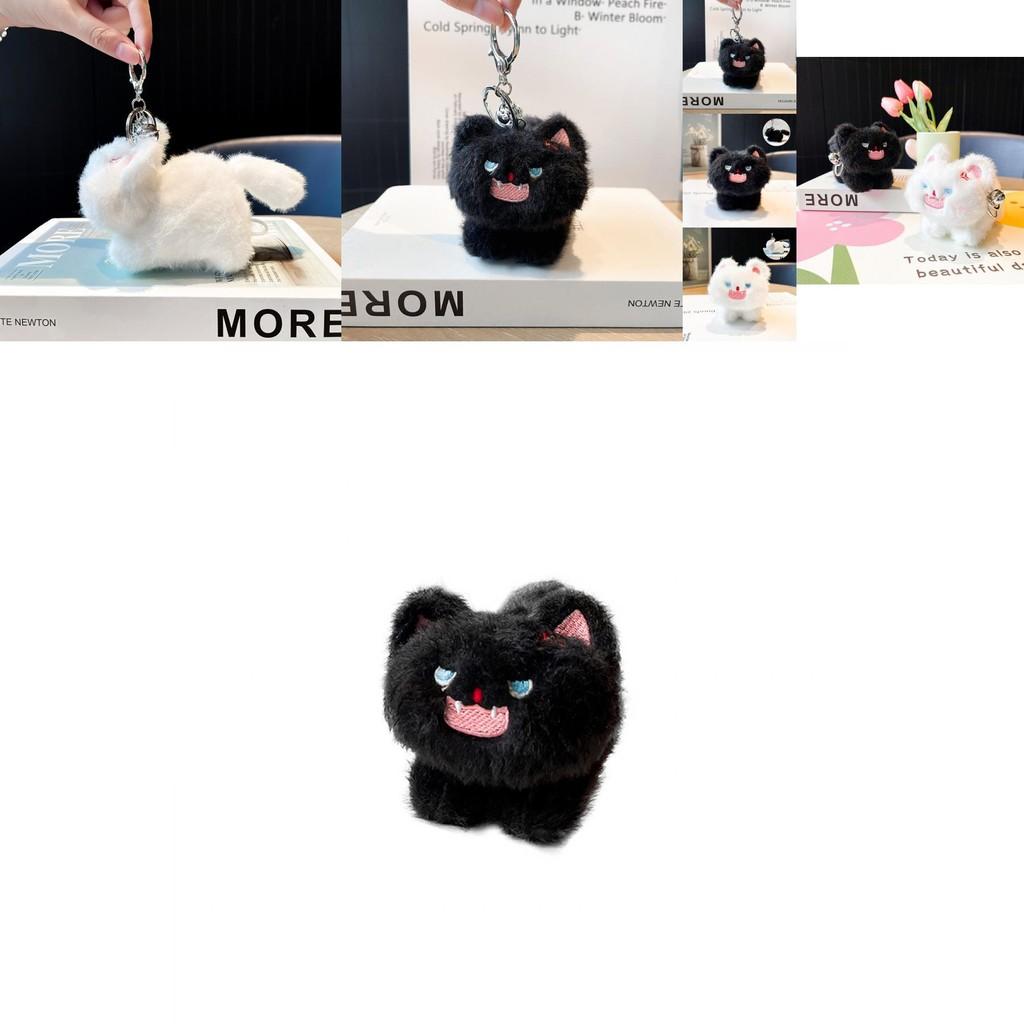Soft And Cuddly Plush Cat Keychain Featuring Adorable Tail For Stylish Accessories