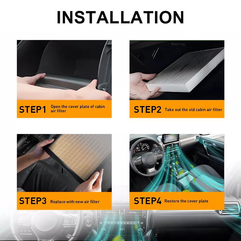 #17801-38050 For Toyota 4Runner N280 2010-2020 4.0L 4.0AT AWD PM2.5 Engine Air Filter Car Cabin Air Filter with Activated Carbon