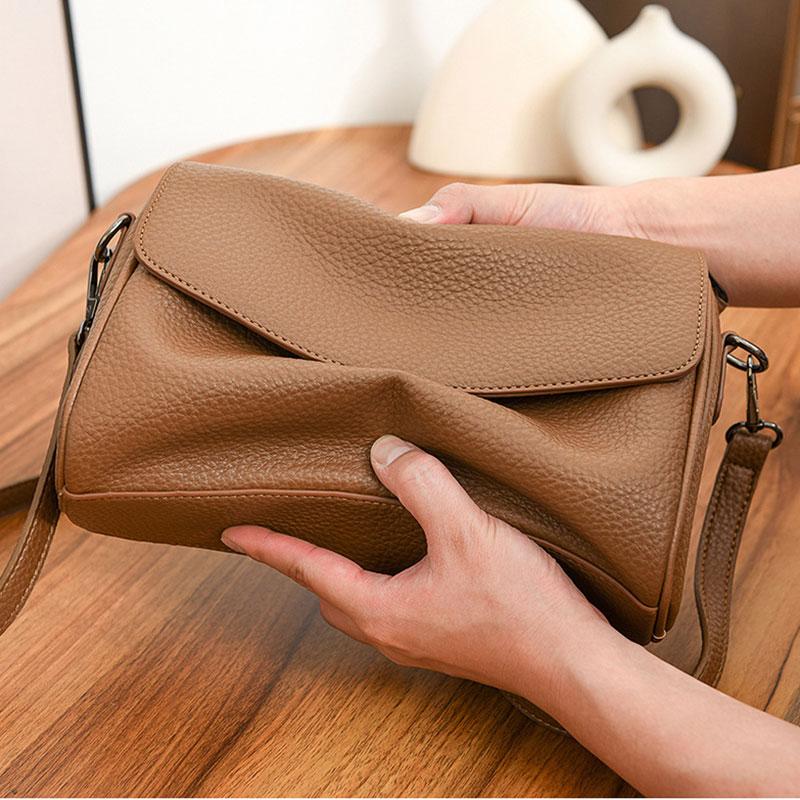 Genuine Leather Women's Bag 2026 New High Quality Luxury Square Women Shoulder Bags Minimalist Cowhide Female Crossbody Bag