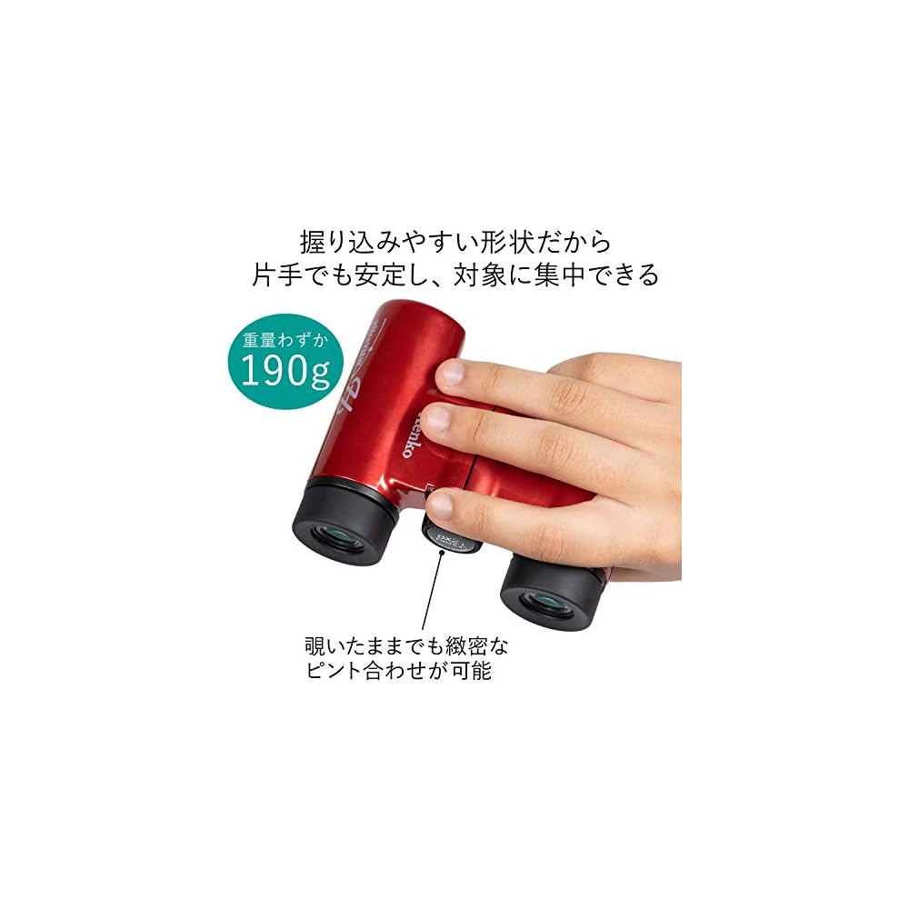 Kenko Ultra View H 8x21DH FMC Binoculars for Concerts, Roof Prism Type, 8x Magnification, 21mm Objective Lens, Compact, Fully Multi-Coated, Red