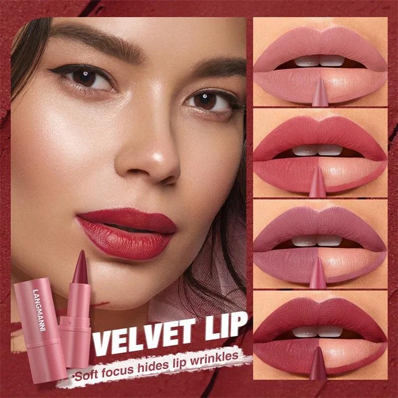 6 Color Tapered Lip Liner Nude Matte Lipstick Pencil Long-Lasting Waterproof Lipliner Pencil Non-Stick Cup Lips Contour Makeup