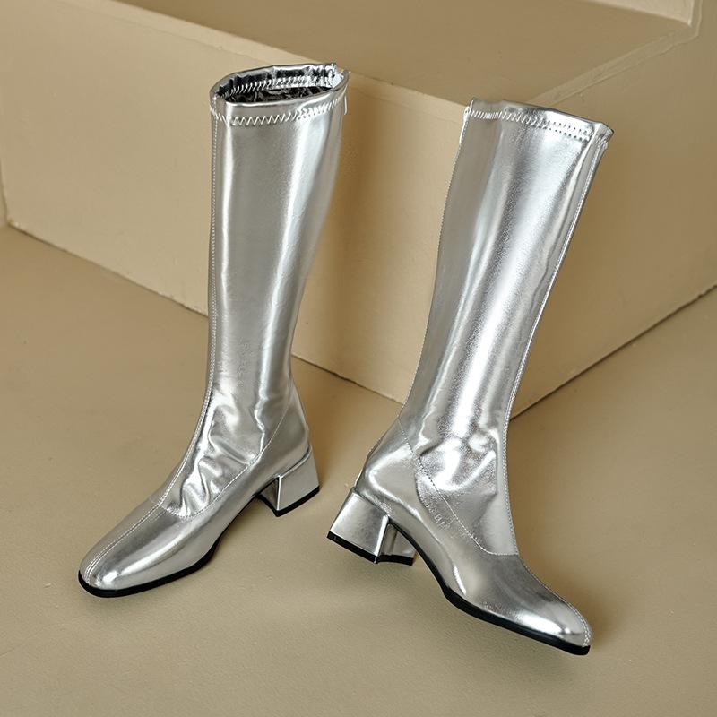 Silver Gold Tall Boots Knight Boots