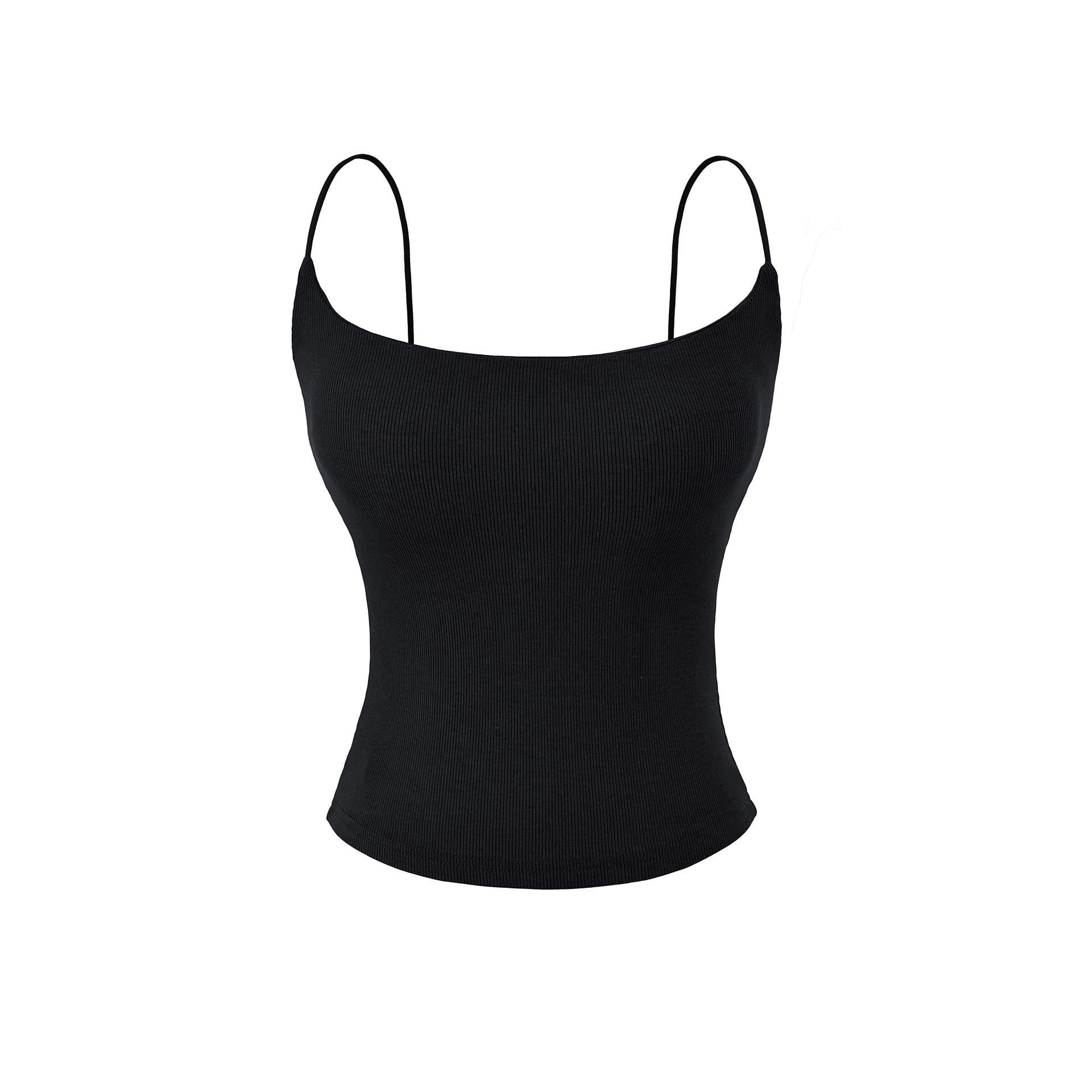 

Seamless Padded Camisole with Elastic Straps, Sweat-Absorbent Cotton-Feel Lingerie Top, Versatile Multi-color Options Small чорний