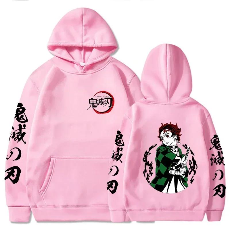 Japanese Anime Demon Slayer Kamado Tanjirou Hoodie Men Fashion Cartoon Hoody Pullover Harajuku Long-Sleeved Clothes Sweatshirts