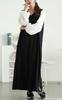 Gold Japan Plus Size Long Winter Size Black Women's Dress, Sleeves, V-Neck, Stretch, Pockets, Outfit, Fall/Winter, Spring/Summer, Maru-30091, 5L,