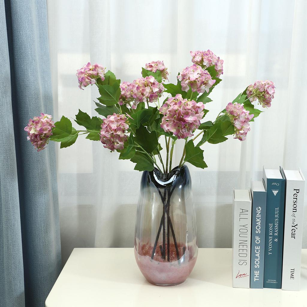 Wood hydrangea artificial flower hotel window home living room dining table decoration fake flower