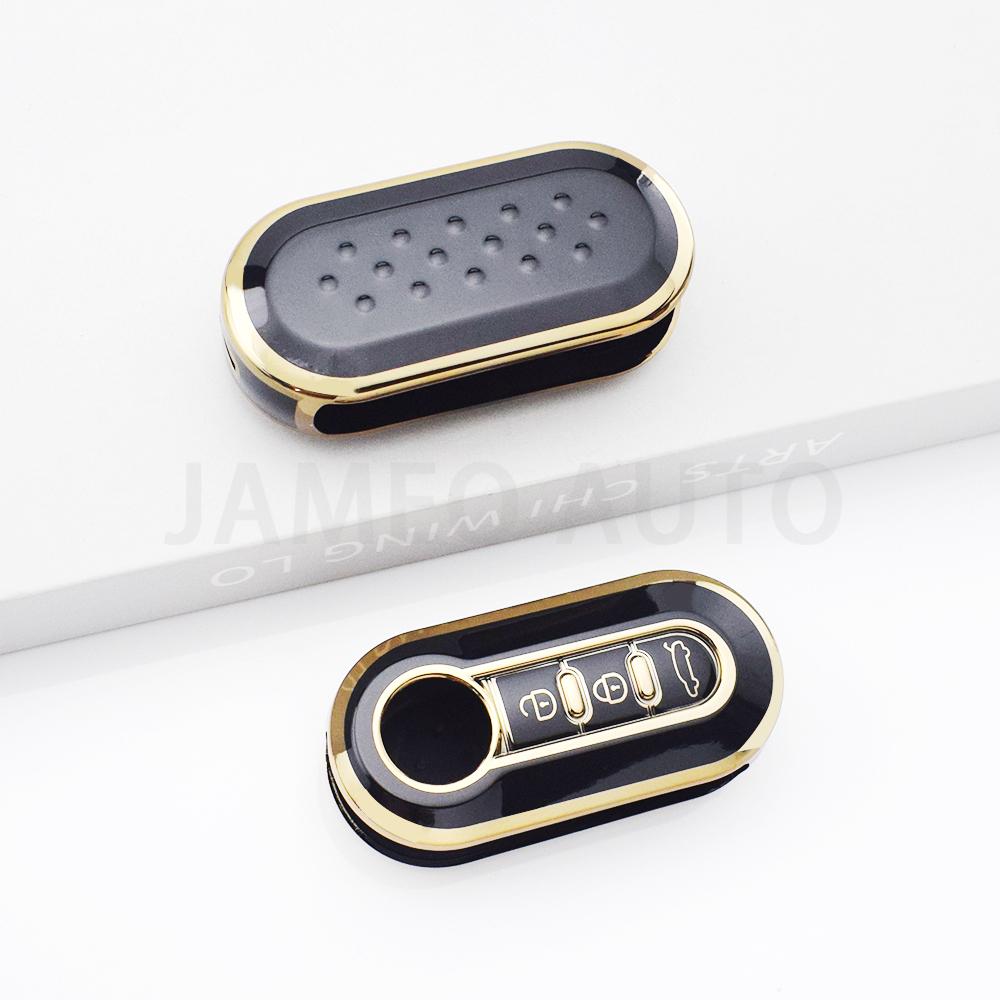 

Soft Tpu Shell For Fiat 500L Punto 500 Ducato Pandacar Keyring Luxury Chery Keychain Car Key Case Cover For Lancia Musa Citroen