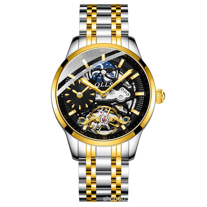 Qlls Men's Automatic Mechanical Watch - Multi-Function, Waterproof, Hot-Selling Timepiece.