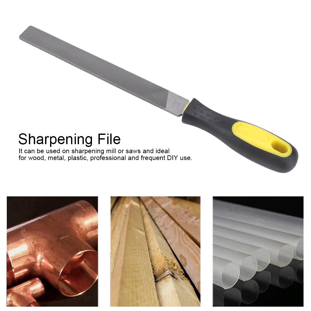 20 cm flatfres stålfilslipeblad med håndtak, slipeverktøy for grove metalltenner