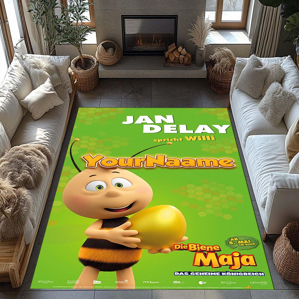 Biene Maja Customize Text Carpet Suitable for Dining Room Outdoor Game Room Decorate room Antislip Carpet Decorate Offices Spiritual Gift