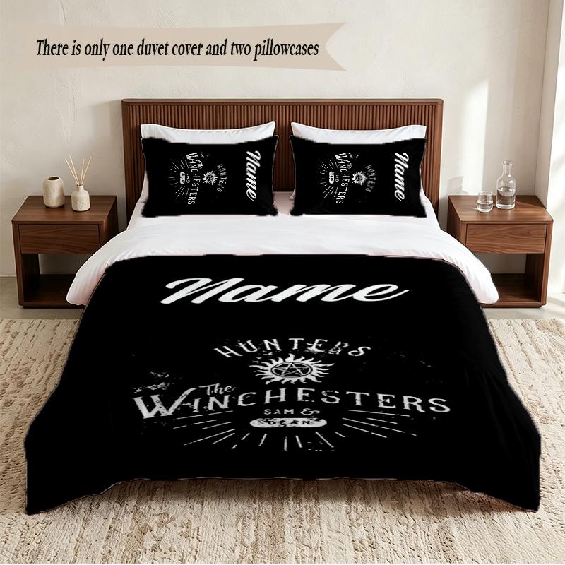Supernatural Personalized Custom Name 3‑Piece Bedding Set Soft Duvet Cover Set For Bedroom Home Decor