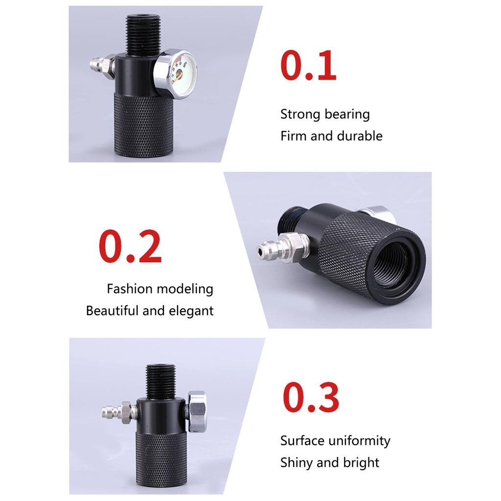 Industrial Grade Inflator Adapter 40MPa with Male Head & Night Glow Pressure Gauge Quick Connect for Fast Inflation