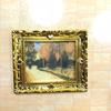 Vintage 1:12 Miniature Framed Photos Oil Painting Toys Doll Accessories Dollhouse Ornament Mural Wall Picture Miniaturas Casa