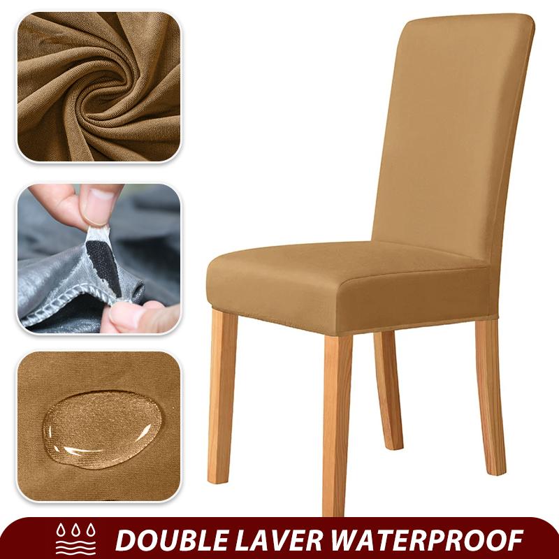 Elastic Waterproof Chair Cover Plain Spandex Dining Room Seat Covers Chair Protector For Restaurant Kitchen Banquet Seat Case