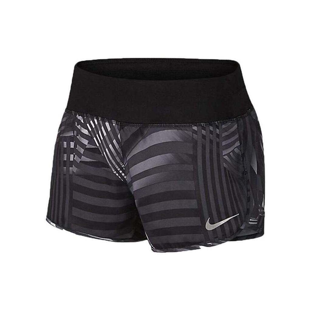 Nike Cross Stripe Breathable Elastic Waist Sports Shorts Women shorts Black 855536-010