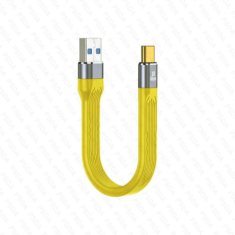 4.0 C Male To 90° Angle C Male Data Short Cable 240W USB Type C 4.0 PD Fast Charging Flat Flex Cable for Smartphone Power Bank