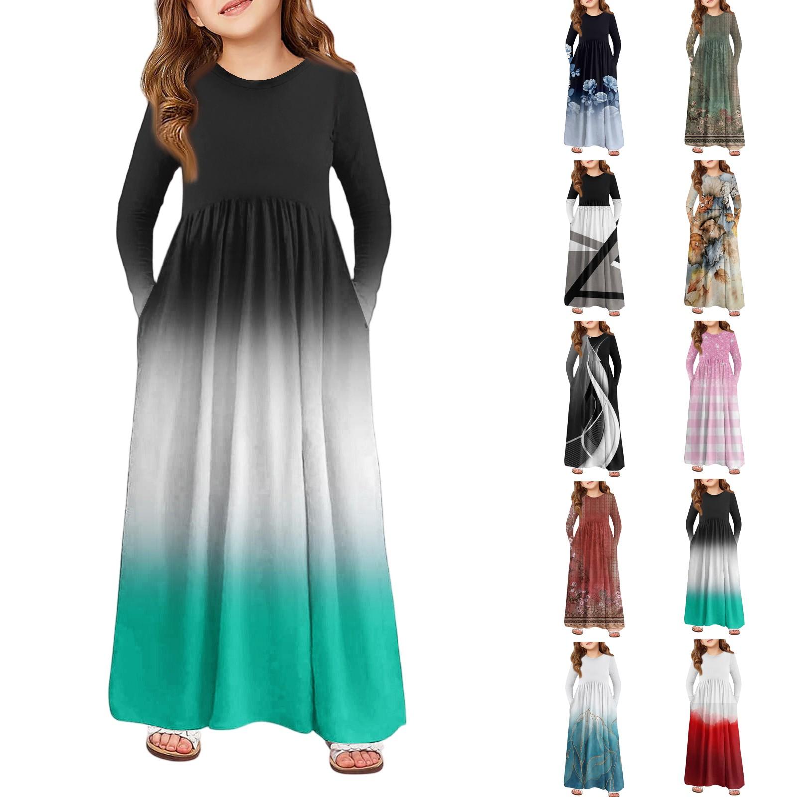 

Girls Maxi Dress - Long Sleeve Pocket Dress 160 жовтий