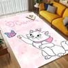 Personalized Name Cat Love Living Room Non-Slip Area Rug Soft Carpet for Bedroom Kids Playroom Sofa Office Home Decor Doormat