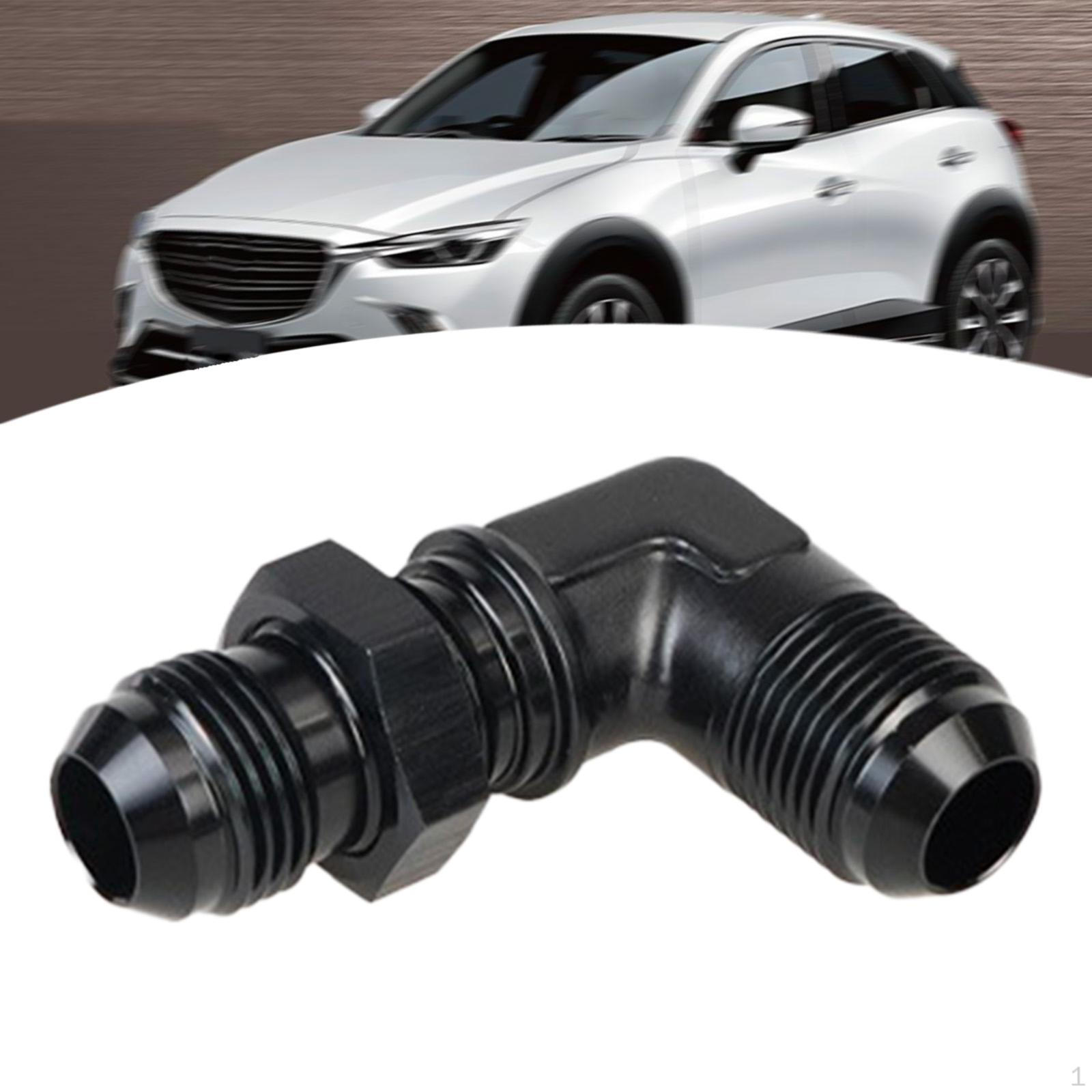 

Bulkhead Fuel Fitting 90 Degree Aluminum Swivel Adapter Joint Black AN10 to AN10