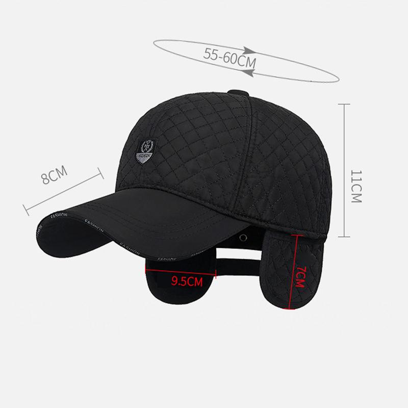 Podzim Zima Pánská baseballová čepice Teplá kosočtvercová čepice Venkovní ochrana uší Větruodolná čepice
