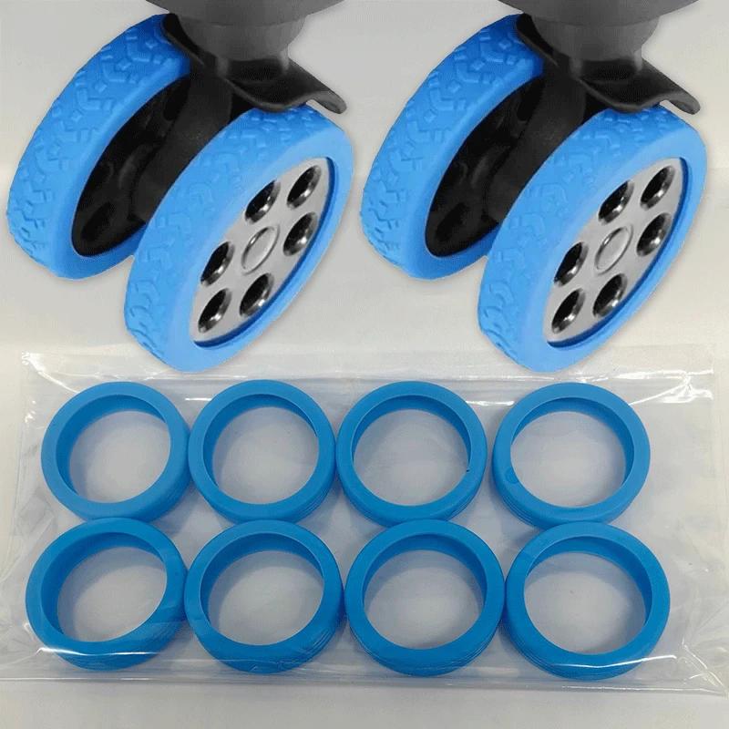 

2-48pcs Rolling Luggage Wheel Protecter Silicone Travel Suitcase Trolley Caster Shoes Reduce Noise Silence Cover Bag Accessories 2pcs синій