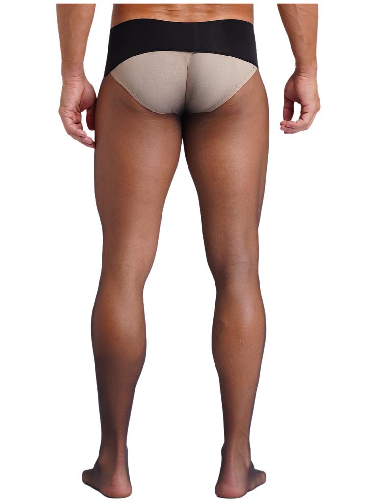 Herren Ultra Dünne Dehnbare Strumpfhosen Strümpfe Hoher Bund Nahtlos Durchsichtig Leggings Nachtwäsche