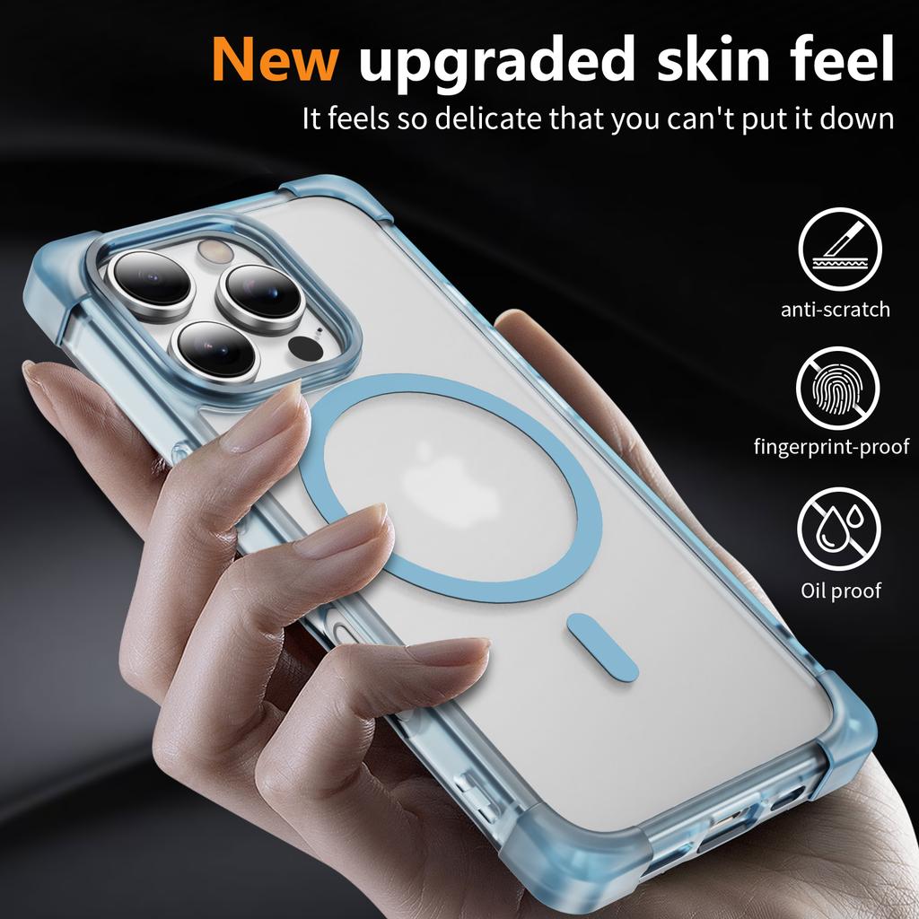For iPhone 16 Pro Case Compatible with MagSafe Reinforced Corners TPU + Acrylic Back Cover