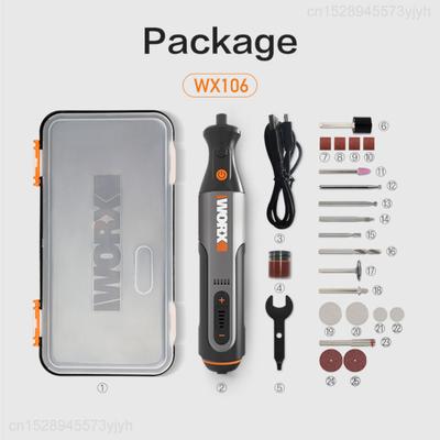Worx Rotary Tool WX106/WX750 Cordless Mini Engraving Grinding Polishing Machine Variable Speed Electric Drill Power Tools