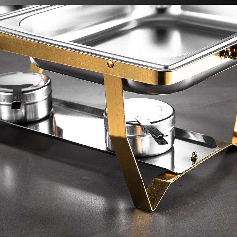 Stainless Steel Folding Buffet Warmer with Insulated Chafing Dish for Hotels and Commercial Use