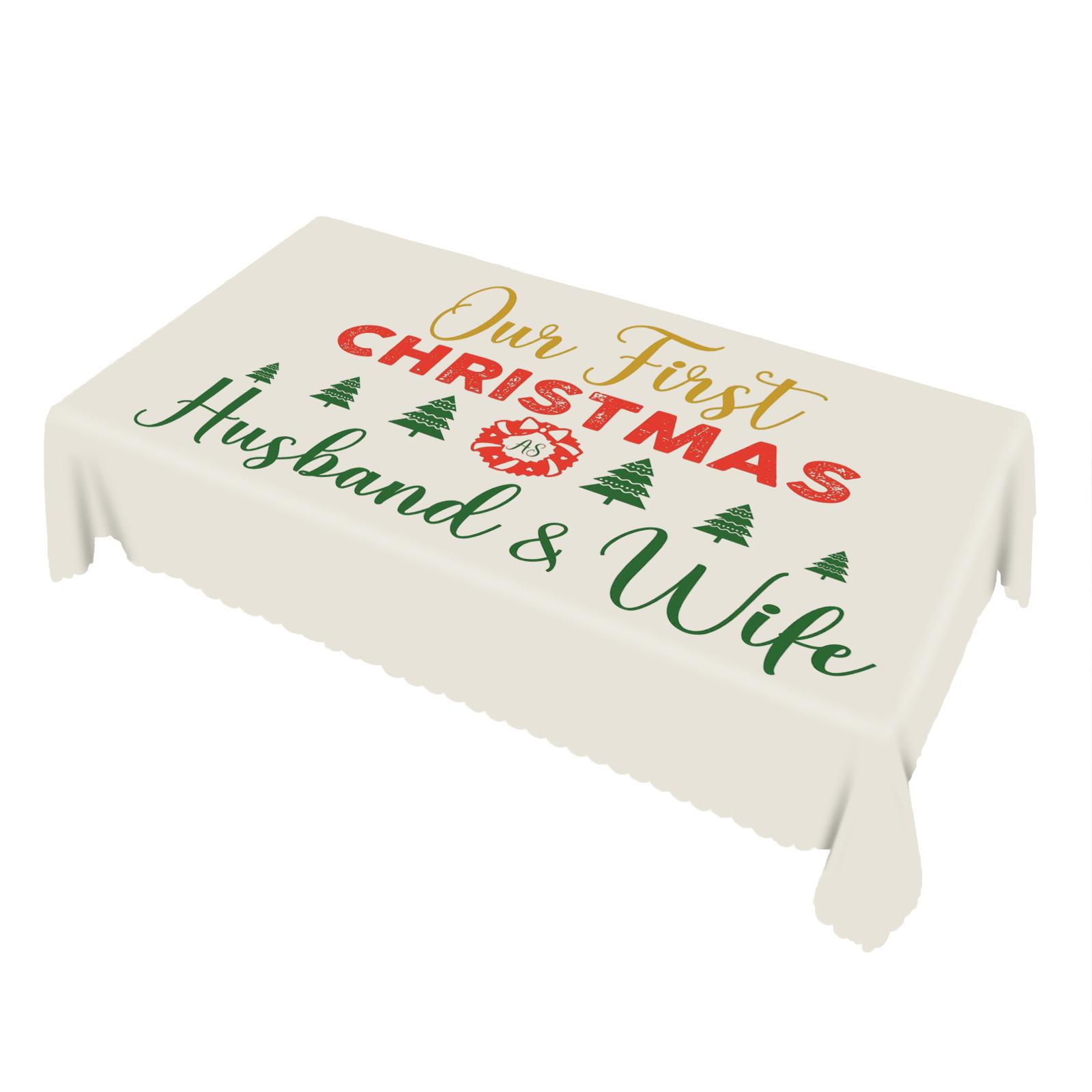 

Рождественская скатерть прямоугольная с прямым краем One Size