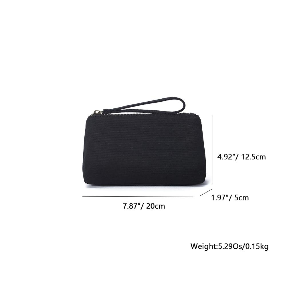YONBEN Canvas Wristlet Bag Wallet with Card Slots and Phone Pocket - Lightweight Passport Holder for Women (Color: Black)