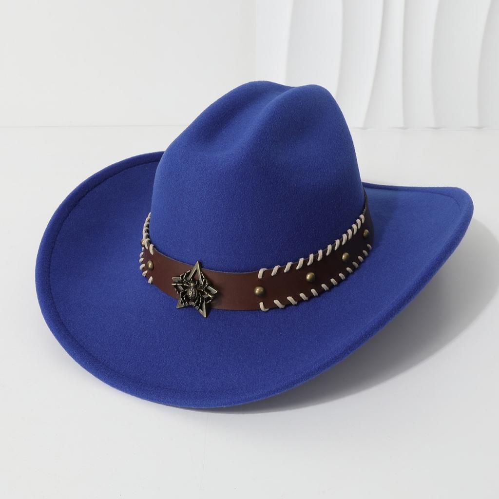 New fashion couple hats for men and women, ethnic style suede cowboy hats, jazz hats, sunshade beach hats, wide-brimmed hats
