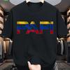 Unisex Casual Colombian Tshirt With Colombian Flag Colors And Papi Patriotic Design Black Street Style Summer Tshirt