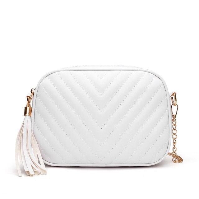 aliwood женская сумка из искусственной кожи с ромбовидной решеткой и кисточками, женская сумка на плечо, сумки с клапаном, брендовая маленькая женская сумка через плечо с цепочкой белый