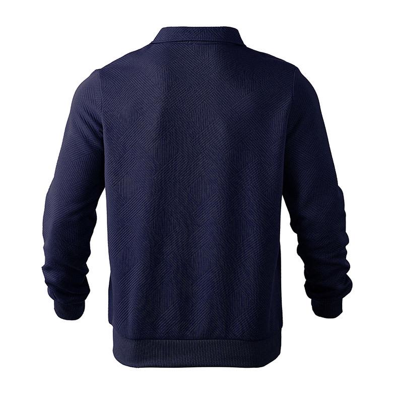 European-American Men's Half-Zip Jacquard Sweatshirt - 2025 Spring/Autumn Collection