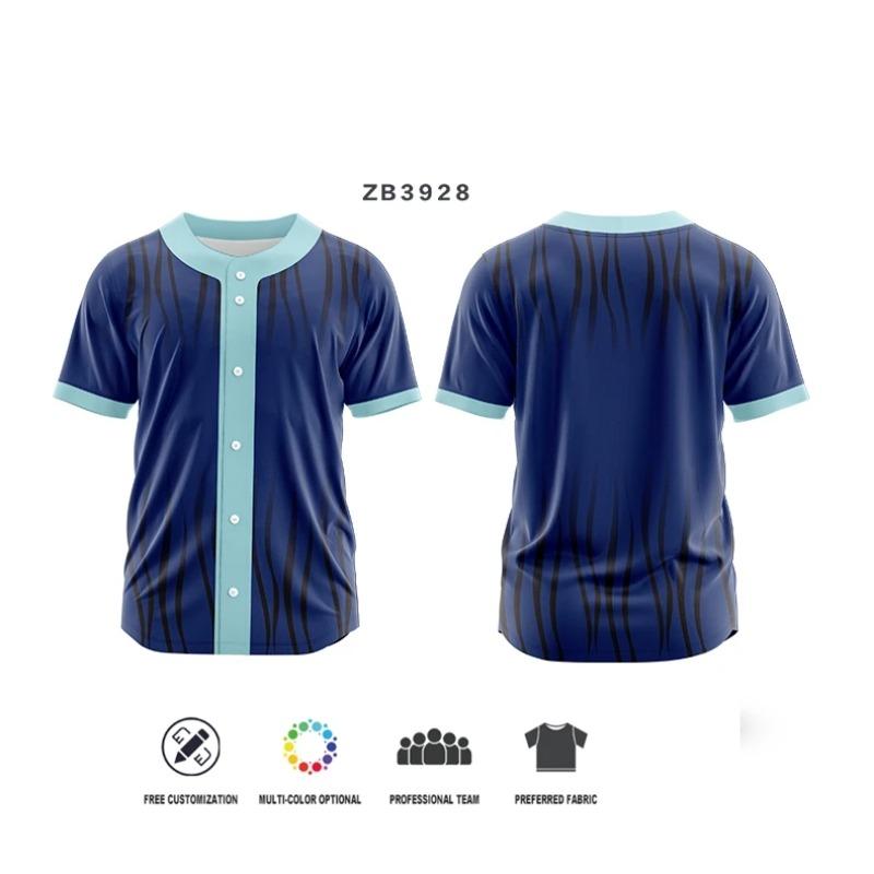 Customizable Men Spirit Button Baseball Jerseys Hip Hop Baseball T-Shirt Sublimation Printed Name Number Logo Uniforms ZB3924