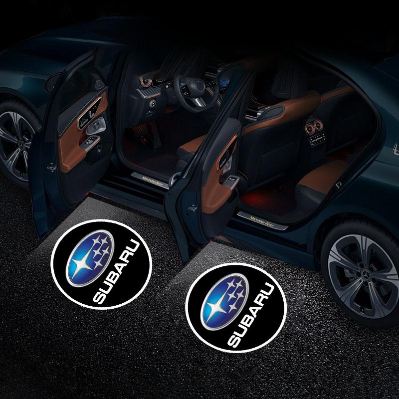 2pcs HD Led Welcome Light Car Door Projector Lamps Car Accessories For Subaru Forester SG5 SH SJ Impreza XV Legacy Outback WRX STI GC8 Tribeca