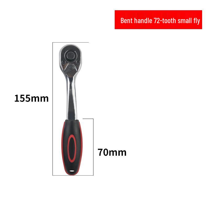 Set di chiavi a cricchetto Fly: Grande, Medio, Piccolo - Dritto 24T, Curvo 72T, Sgancio Rapido, Reversibile, Attrezzi per Riparazioni Auto