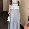 2026 French Elegant Lace Sleeveless Top & Skirt Set