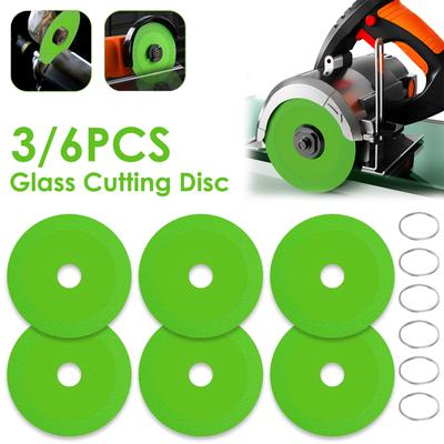 3/6Pcs Integrated Glass Cutting Disc for Angle Grinder 115/125mm Glass Ceramic Diamond Saw Blade for Grinding Jade Crystal Tiles