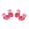 4Pcs/Set Cartoon Dog Summer Jelly Sandals Soft Dog Paw Protector Hollow Puppy Shoes  Outdoor Hiking