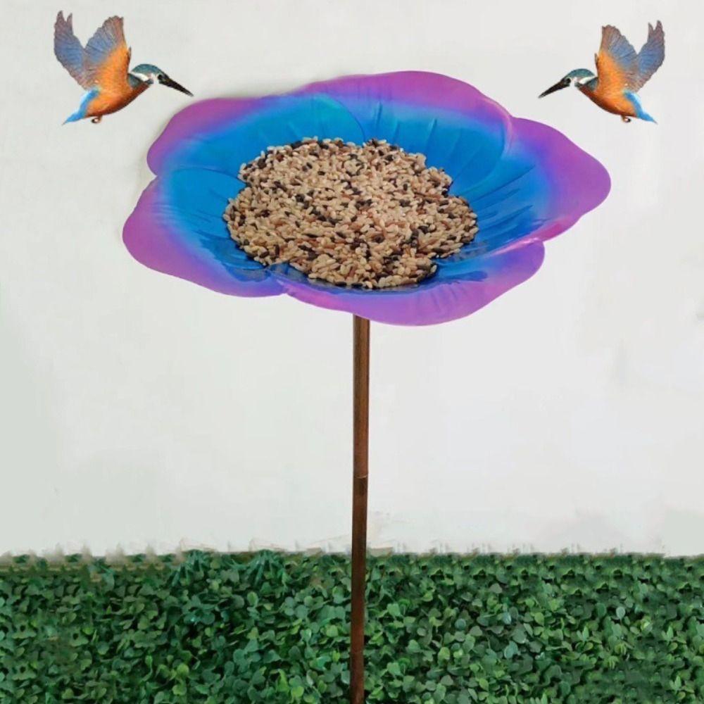 Flower Shaped Bird Feeder Plugin Large Capacity Bird Water Bowl Bird Feeding Dish  Hummingbird