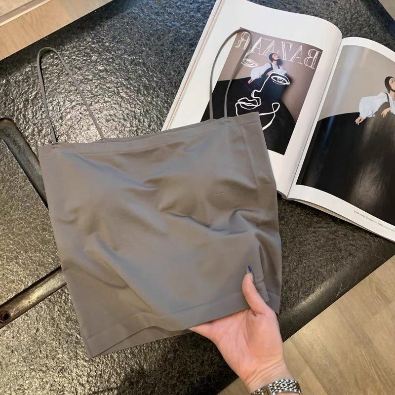 

Premium Women s Solid Color Camisole with Chest Pads - Wire-Free Bralette Outerwear Top One Size (25cm Length)