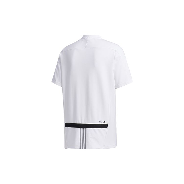 Adidas Ribbed Crew Neck Solid Short Sleeve T-Shirt Men Tops White GF4022