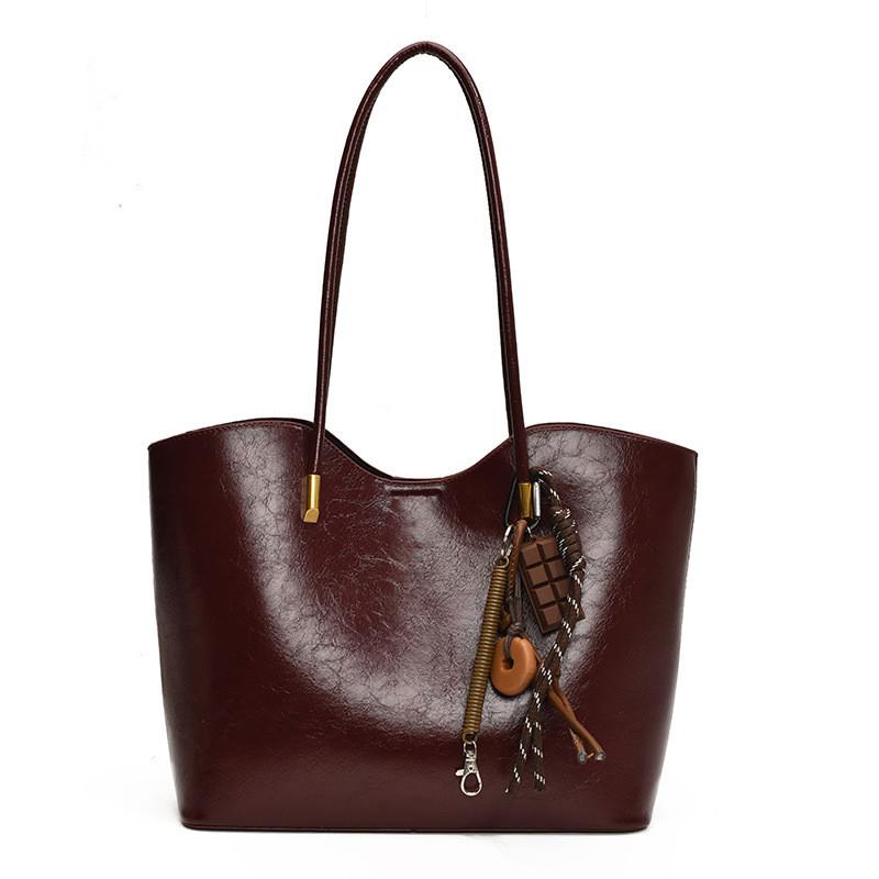 Pu Tote Bag For Women Large Capacity Casual Handbag With Zipper Closure For Daily Use