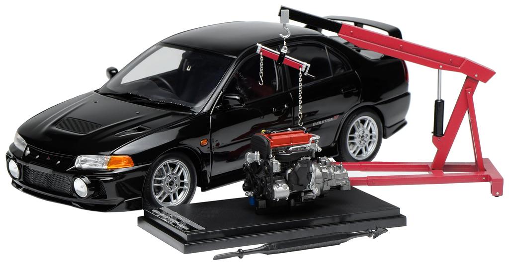 FREESTYLE MOTORHELIX Mitsubishi Lancer Evolution IV Pyrenees Black Pearl Finished Product M84002 1/18
