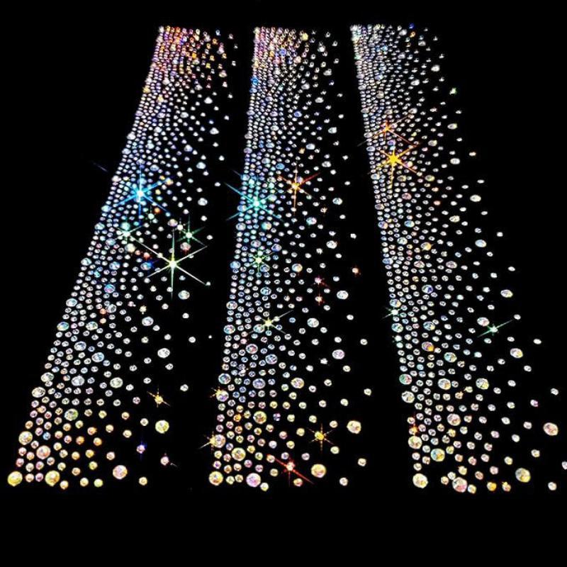 Iron-On Rhinestone Patch Shiny DIY Fabric Decal Waterproof Clothing Decor Sticker for Jeans Backpack Handmade Gift Making
