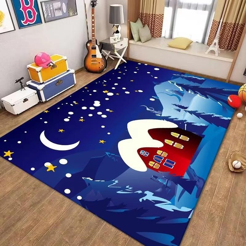 Christmas Large Size Rugs For Living Room, Bedroom, Side Of Bed, Balustrade, Slip-Resistant Foot For Home Decoration